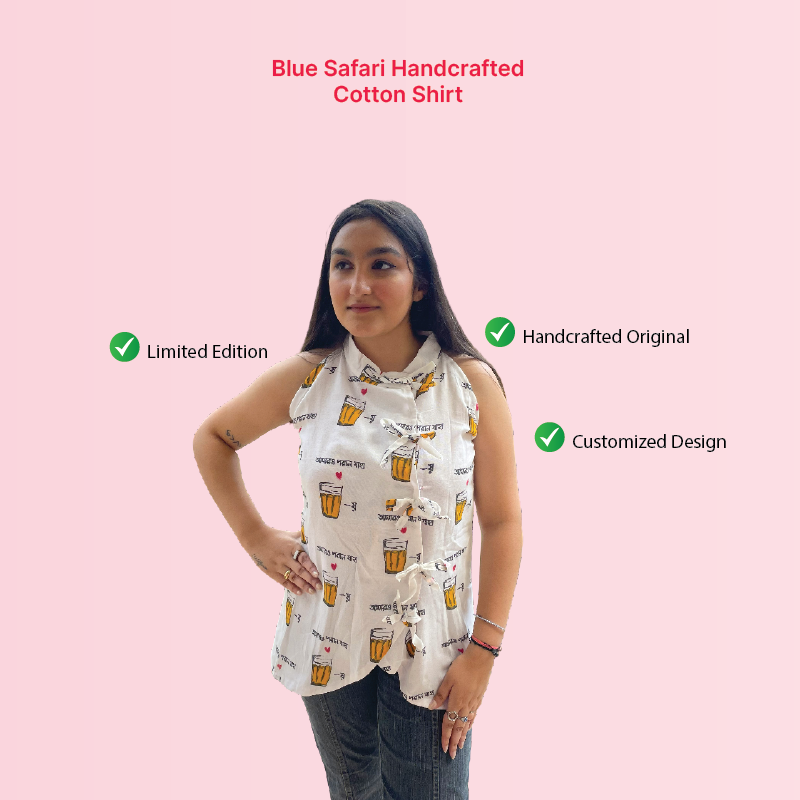 Handcrafted Chai Print Cotton top