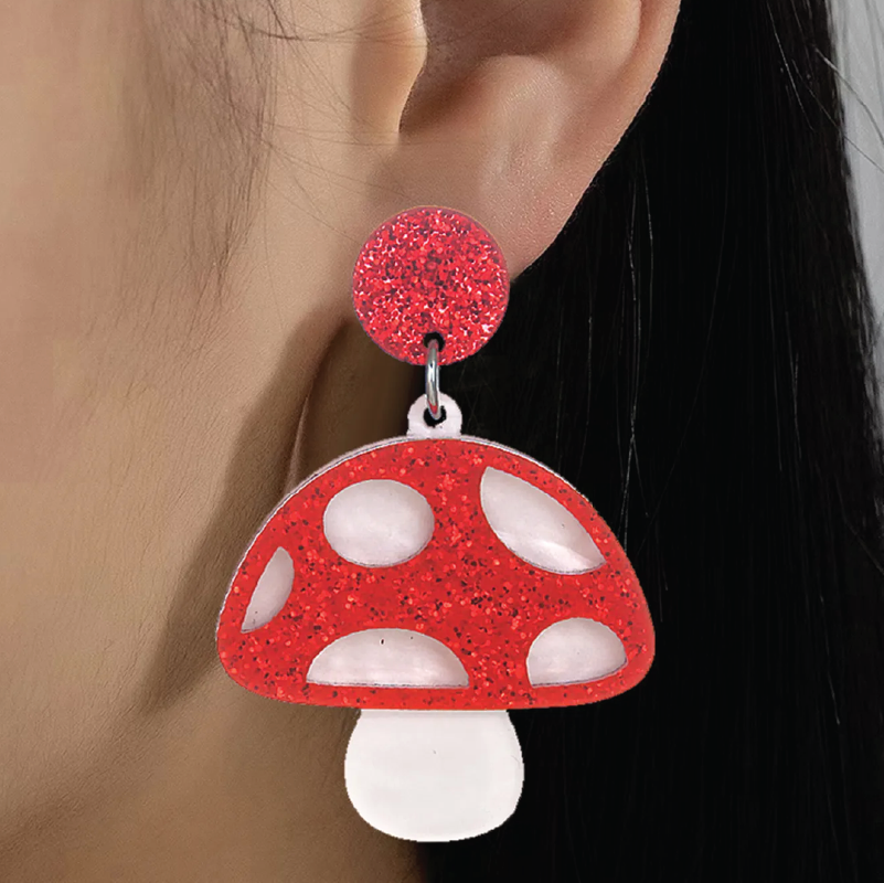 WhimsyShroom Acrylic Drop Earrings