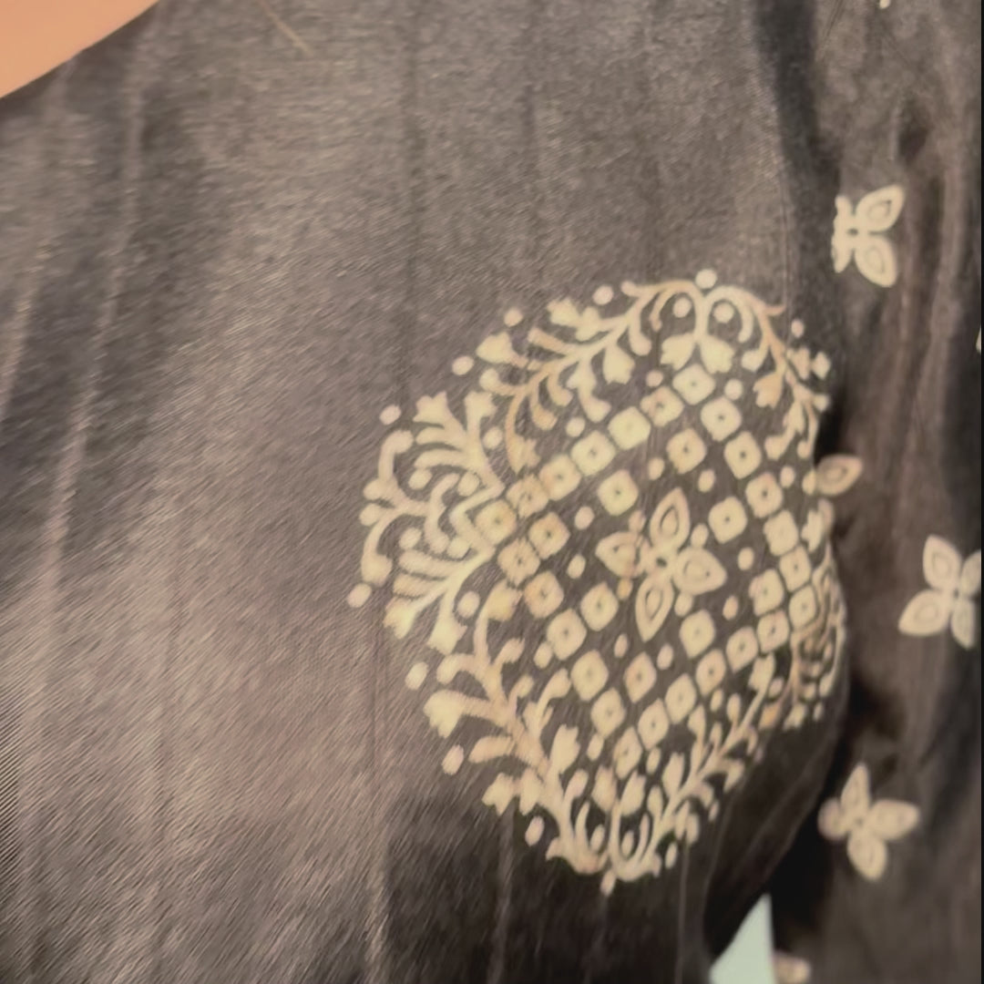 Handcrafted Black Silk Top